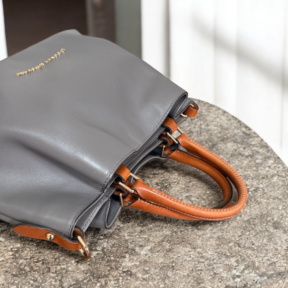 Authentic Dooney & Bourke Gray Leather Satchel Bag! - Picture 8 of 13